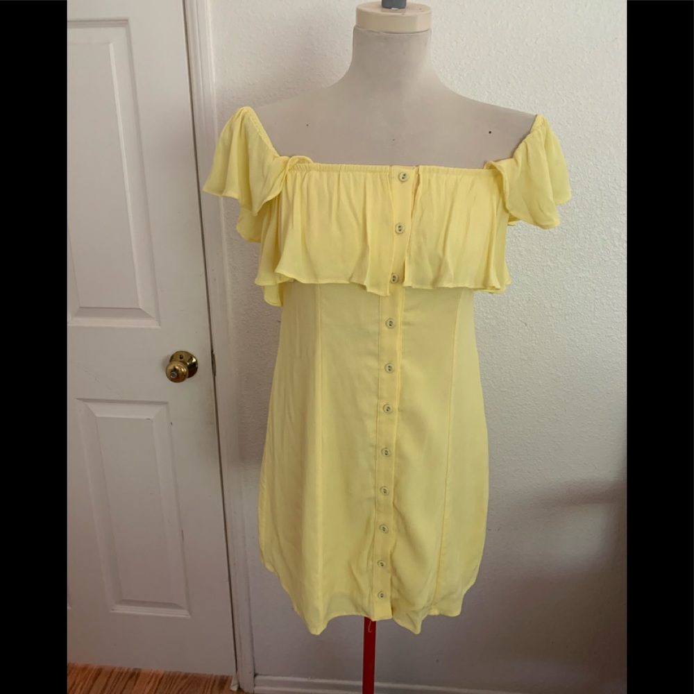 Off the shoulders Privacy Please mini dress.